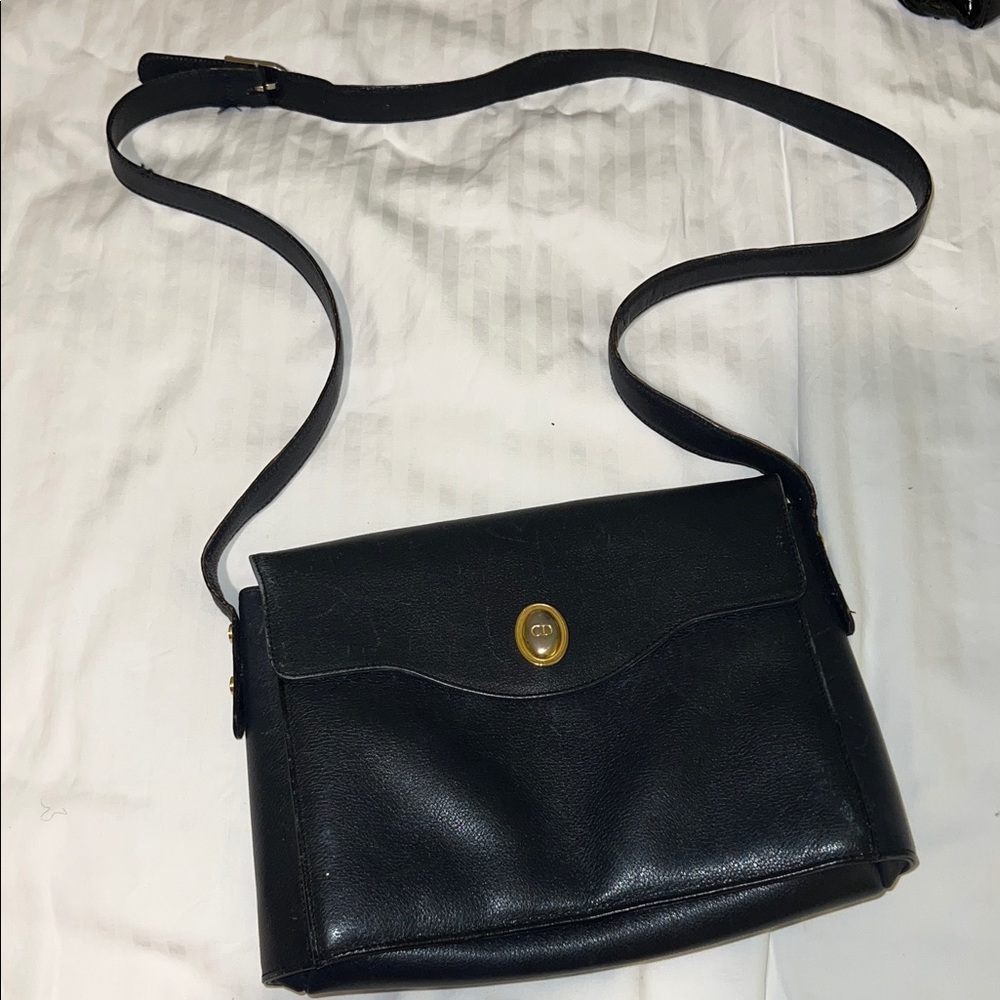 Dior Navy Leather Crossbody Bag